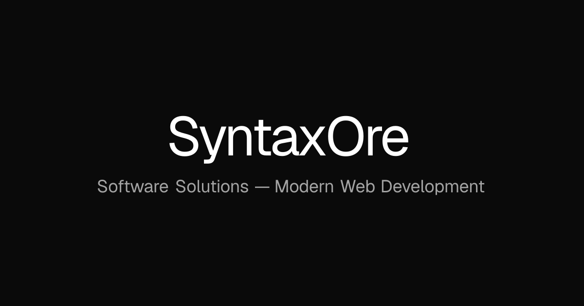 SyntaxOre Software Solutions | Modern Web Development